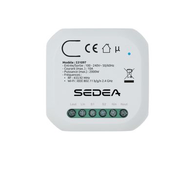 Interrupteur sans fil et sans pile + micro module WiFi - SEDEA