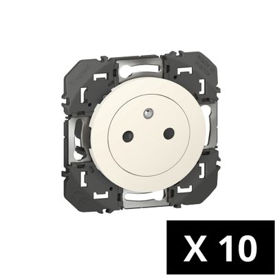 Prises 2 pôles + terre surface blanc Dooxie par 10 - LEGRAND