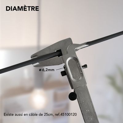 Câble électrique tissu noir 3m - TIBELEC