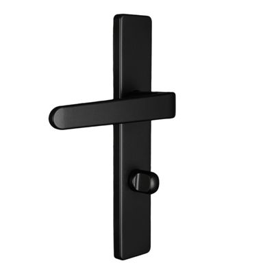 Poignées de porte sur plaques à condamnation double entraxe Celio noir mat ALPERTEC