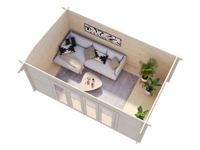 Chalet de jardin en bois Ines - Portes pliantes - 19,8 m² hors-tout - Livraison à domicile incluse - PALMAKO