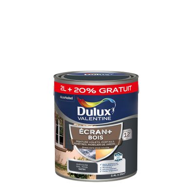 Peinture Ecran+ Bois  Satin Gris Anthracite 2,4 L - DULUX VALENTINE