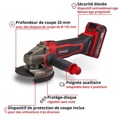 Meuleuse d'angle sans fil TE AG 18/125 2 Li EINHELL