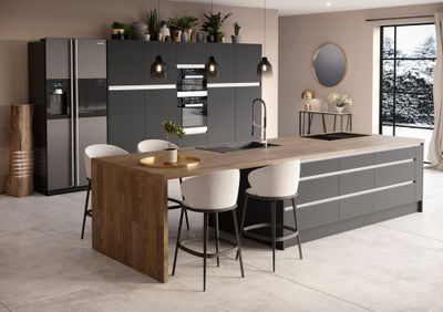 Joue de finition pour meuble haut de cuisine Mallorca gris plomb mat 70 x 31 cm OFITRES