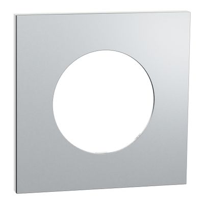 Plaque de finition 1 poste Odace 2025 Métal  effet aluminium / blanc - SCHNEIDER ELECTRIC