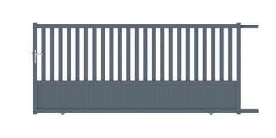 Portail coulissant aluminium CHAMBERY l.3,50 x l.1,55 gris JARDIMAT
