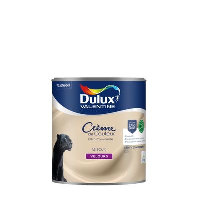 Peinture crème de couleur Biscuit velours 0,5L - DULUX VALENTINE