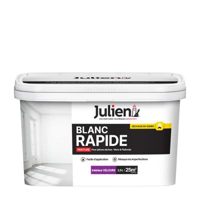 Peinture acrylique Rapide blanc W  velours 2,5 L - JULIEN