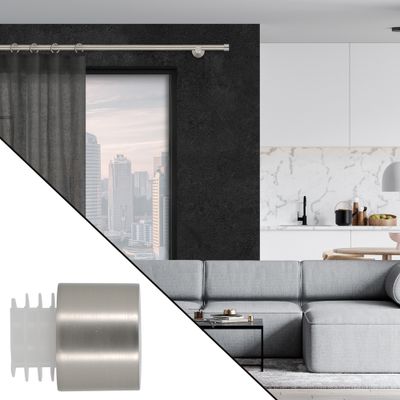 Embout déco bouchon en métal diam 28 mm Finition Chrome mat  - MOBOIS