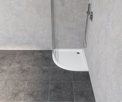 Receveur de douche 1/4 de cercle 90x90 cm acrylique blanc Baltia - OCEA