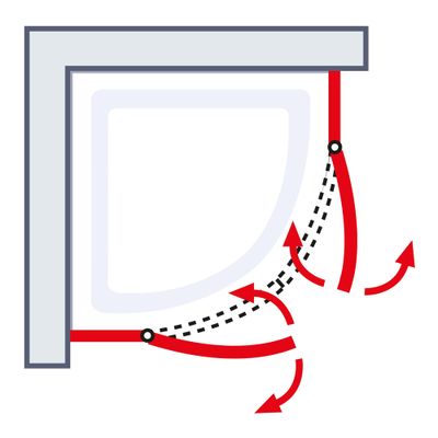 Accès d'angle battant 1/4 de cercle 90x90x190 cm profilé chrome verre dépoli 5 mm NewStyle - SCHULTE