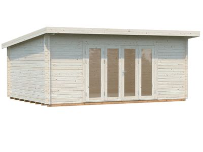 Studio de jardin en bois Lea - Portes pliantes - 19,4 m² intérieur - 26 m² hors-tout - Livraison à domicile incluse - PALMAKO