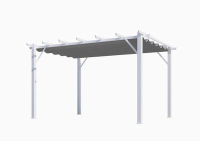 Pergola autoportante manuelle aluminium blanc 12 m², Livraison à domicile incluse - HABRITA