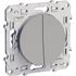 Double Interrupteur va-et-vient aluminium - Odace 2011 SCHNEIDER ELECTRIC