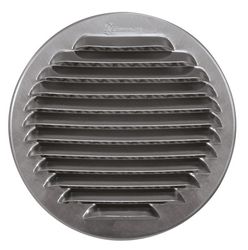 AUTOGYRE - Grille d'aération métallique ronde à lames persiennes avec  moustiquaire brut diamètre 100mm