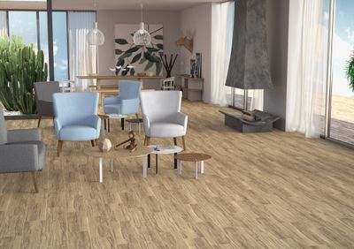 Carrelage sol intérieur grés émaillé NATUREL ROBLE ép 8 mm 19.2 x 57.5 cm CERPA