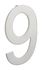 Chiffre 9 à visser hauteur 100 mm inox THIRARD