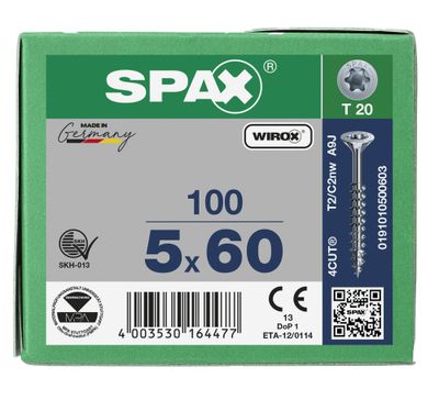 Vis tête fraisée T-star 5 x 60 mm par 100 SPAX