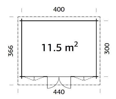 Abri de jardin bois Bois Naturel  Lisa 11,5m2 Livraison à domicile incluse