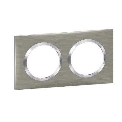 Plaque 2 postes inox brossé Dooxie - LEGRAND