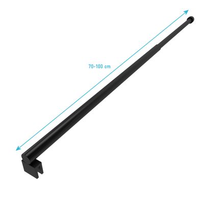 Barre de fixation murale noire extensible 70-100 cm paroi de douche à l'italienne AURLANE