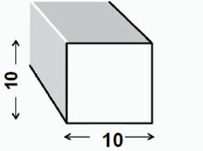Profilé carré acier laminé à chaud verni 10 x 10 mm 1 m CQFD