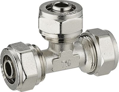 Té égal multicouche à compression Ø 26 mm - QUICK PLOMBERIE