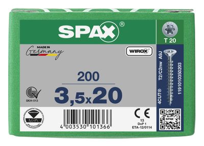 Vis tête fraisée T-star 3,5 x 20 mm par 200 SPAX