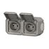 Double prise 2 pôles + terre horizontale saillie gris Plexo IP55 LEGRAND