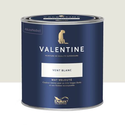 Peinture Valentine Mat Velouté Vent Blanc 0,5 L - DULUX VALENTINE