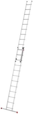 Echelle coulissante à main 2 plans 2 x 12 échelons 3,44 / 5,75 m ProfiStep Duo avec base rapportée aluminium - HAILO