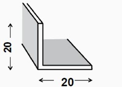 CORNIERE EGALE PVC COLORIS INOX 20 X 20 MM 2 M CQFD