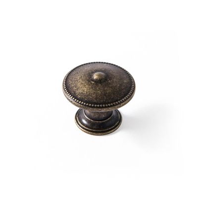 Bouton de meuble rond vieux laiton diamètre 30 mm REI