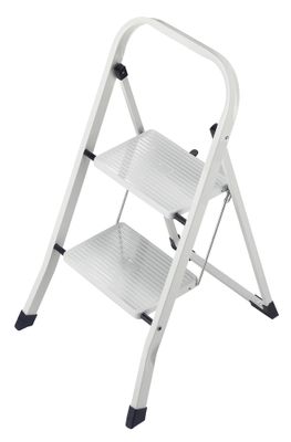 Marchepied 2 marches acier laqué blanc - HAILO
