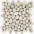 Galets plats blancs sur plaque 30 x 30 cm