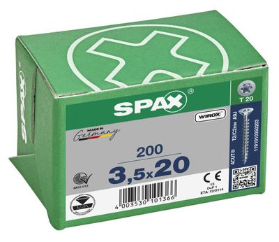 Vis tête fraisée T-star 3,5 x 20 mm par 200 SPAX