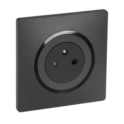 Prise 2 pôles + terre affleurante noir Casual Evo - DEBFLEX