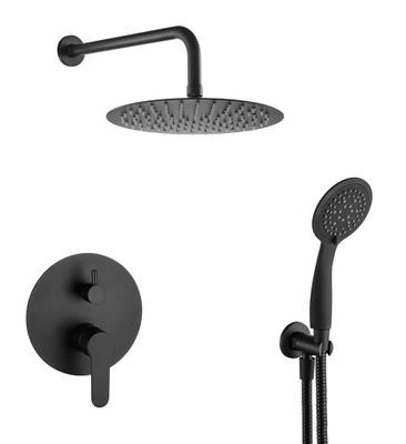 Combiné de douche à encastrer Wall rond noir ROUSSEAU SANITAIRE