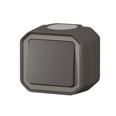 Interrupteur va-et-vient étanche IP55 en saillie Anthracite - Plexo LEGRAND