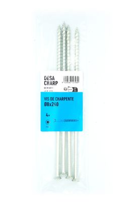 Vis charpente tête fraisée Torx 8 x 260 mm par 4 DESA