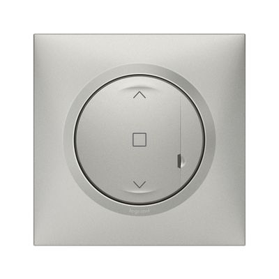 Interrupteur volet roulant encastrable connecté + plaque Aluminium - Dooxie with Netatmo LEGRAND
