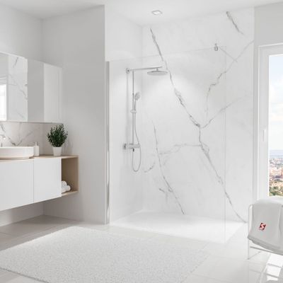 Panneau mural de douche 150x255 cm marbre de carrare DécoDesign Softtouch - SCHULTE