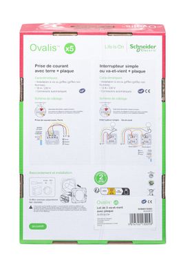 5 interrupteurs va-et-vient anthracite - Ovalis SCHNEIDER ELECTRIC