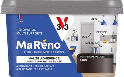 Peinture de rénovation multi- V33supports MaRéno fonte finition metallisée 0,5 L  - V33