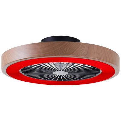 Plafonnier ventilateur LED Slimline bois et noir 40W 4700 lumens RGBW - BRILLIANT