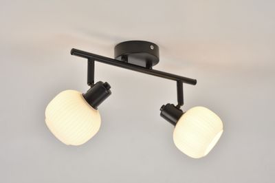 Réglette 2 spots E14 Shelby noir et blanc 2x25W - COREP