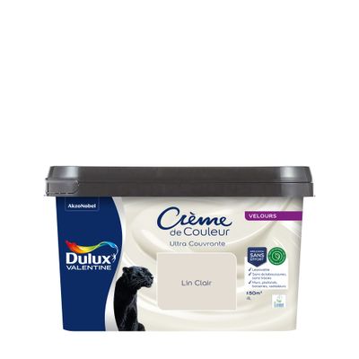Peinture crème de couleur Lin Clair velours 4L - DULUX VALENTINE
