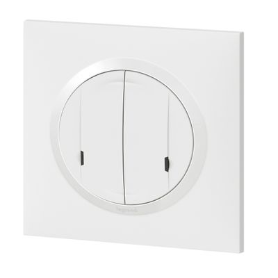 Commande double connectée sans fil + plaque Blanc - Dooxie with Netatmo LEGRAND