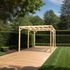 Carport Autoclavé toit plat sans couverture / surf. ext. : 14,91 m², Livraison à domicile incluse - HABRITA