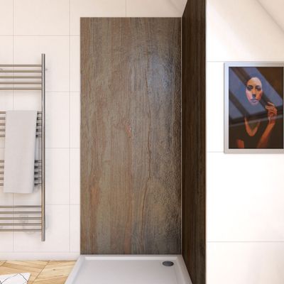 Panneau mural de douche 90x210 cm Wood Stone - AURLANE